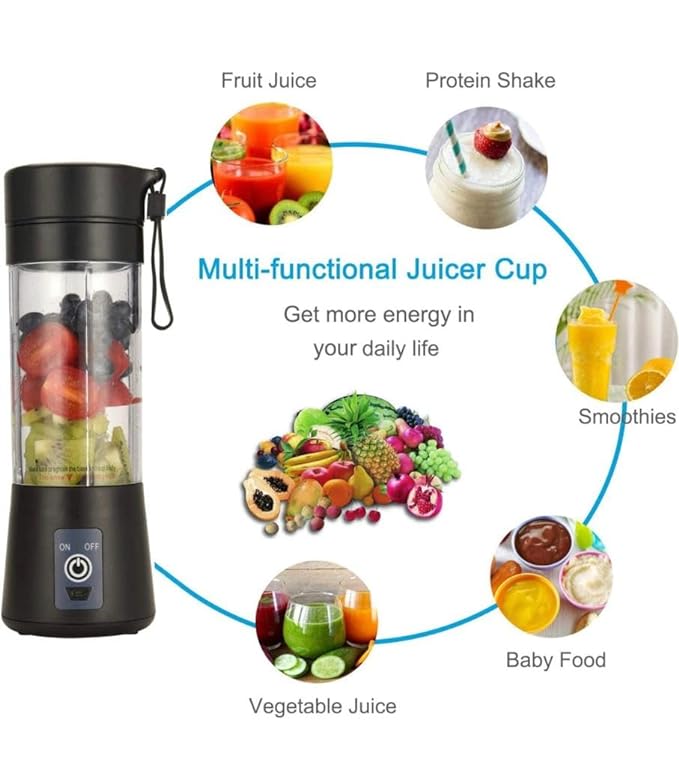 Portable Electric USB Juice Maker Bottle | Blender Grinder Mixer
