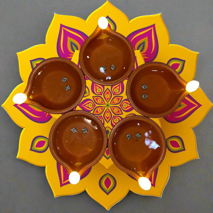 Reusable LED Light Water Sensor Diya (Long Lasting)