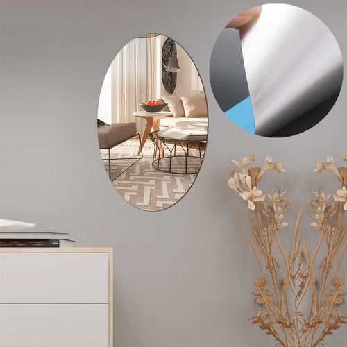 3D Mirror Sticker 🪞 (Oval+Rectangular) Pack of 2