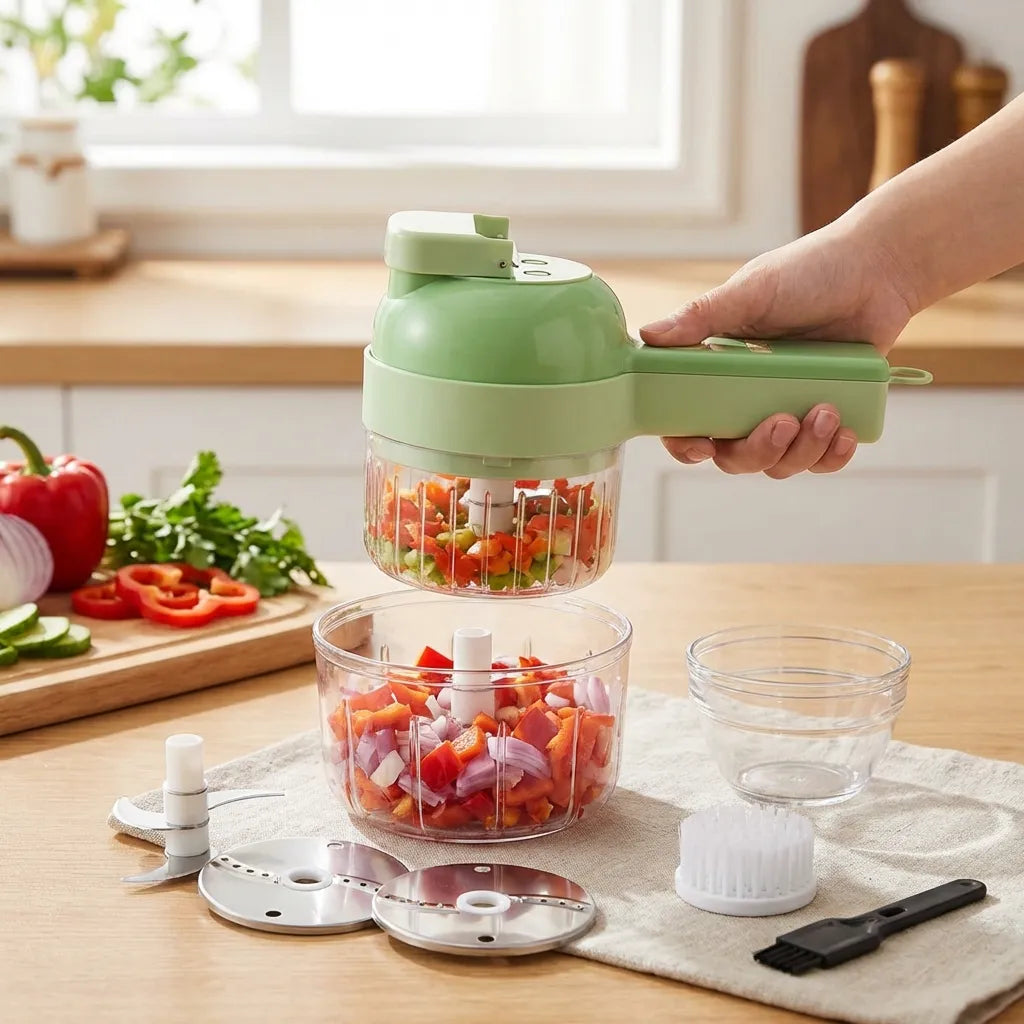 4 in 1 Portable Electric Vegetable Cutter Set