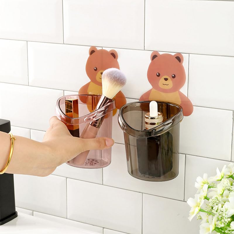 Self Adhesive Teddy Toothbrush Holder