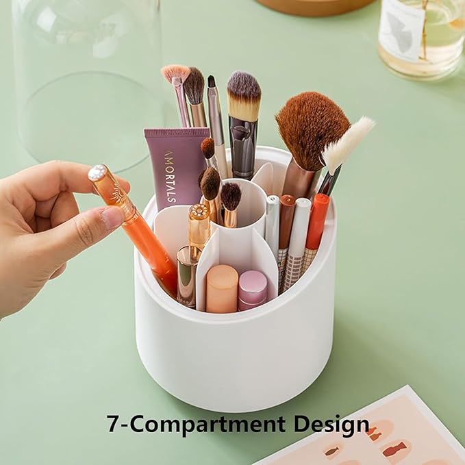 360° Rotating Makeup Brush Organizer