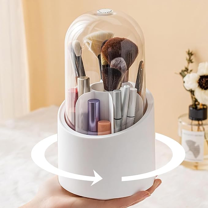 360° Rotating Makeup Brush Organizer