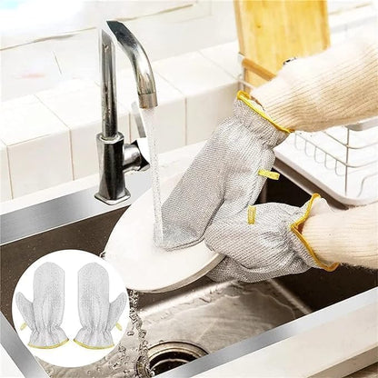 Reusable Steelwire Dishwashing Gloves (Pack of 2)