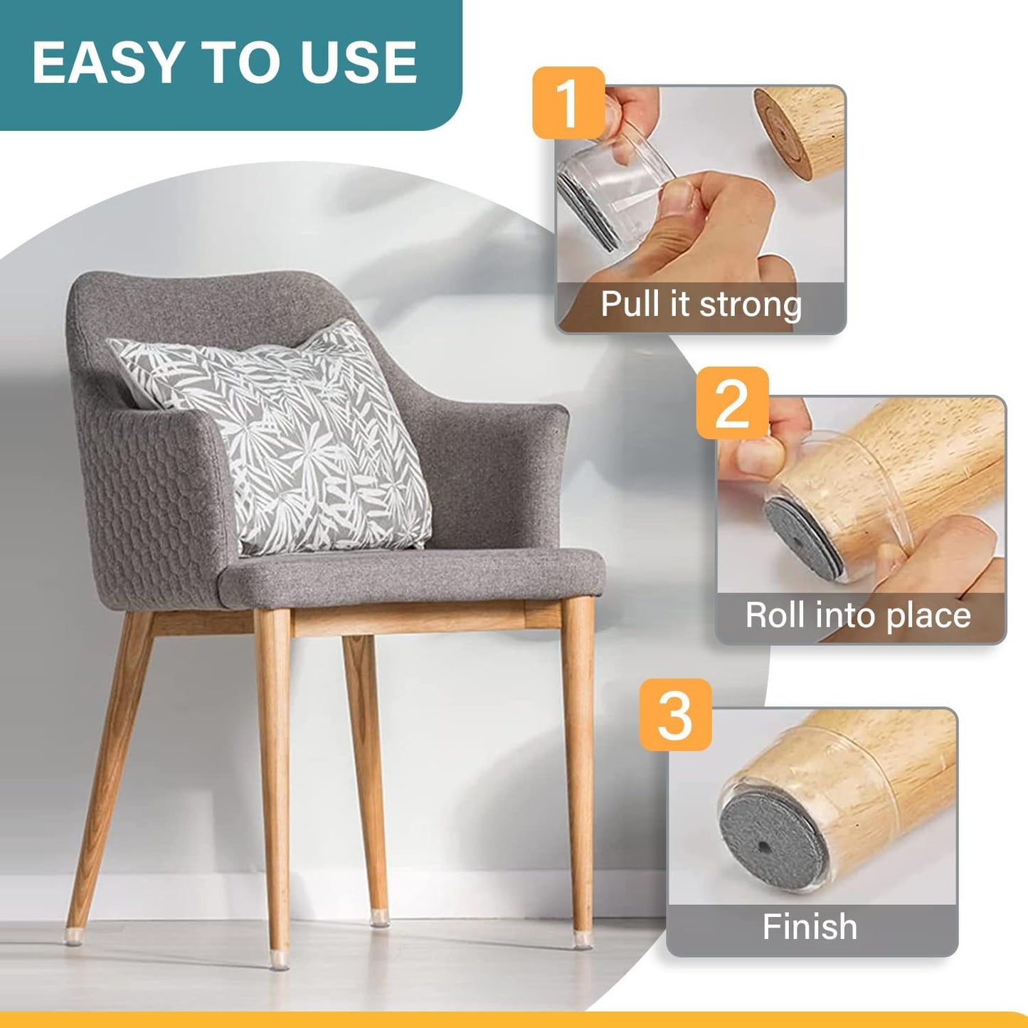 Leg Caps for Furniture (Transparent)