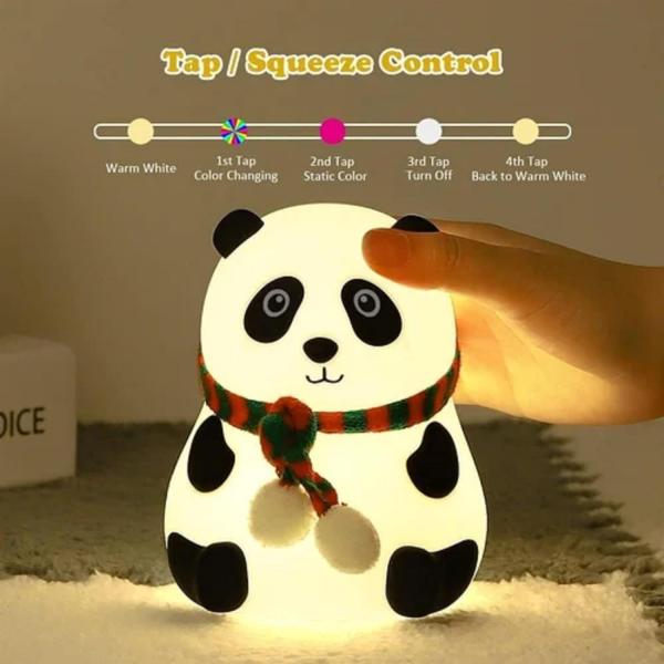 Multicolor Panda Night Lamp (Rehargeable)