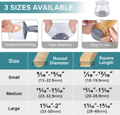 Leg Caps for Furniture (Transparent)