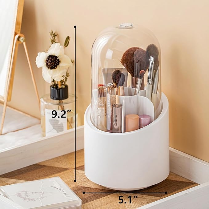 360° Rotating Makeup Brush Organizer