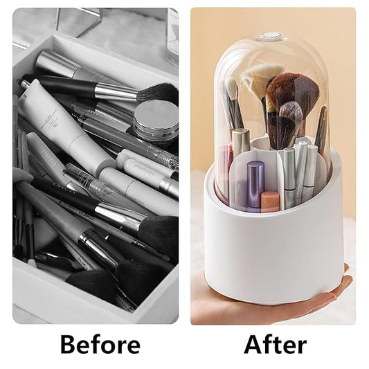 360° Rotating Makeup Brush Organizer