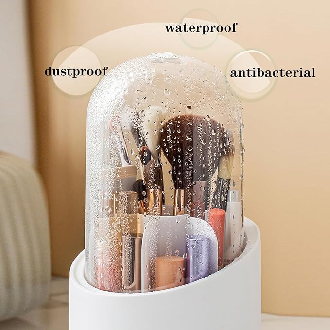 360° Rotating Makeup Brush Organizer