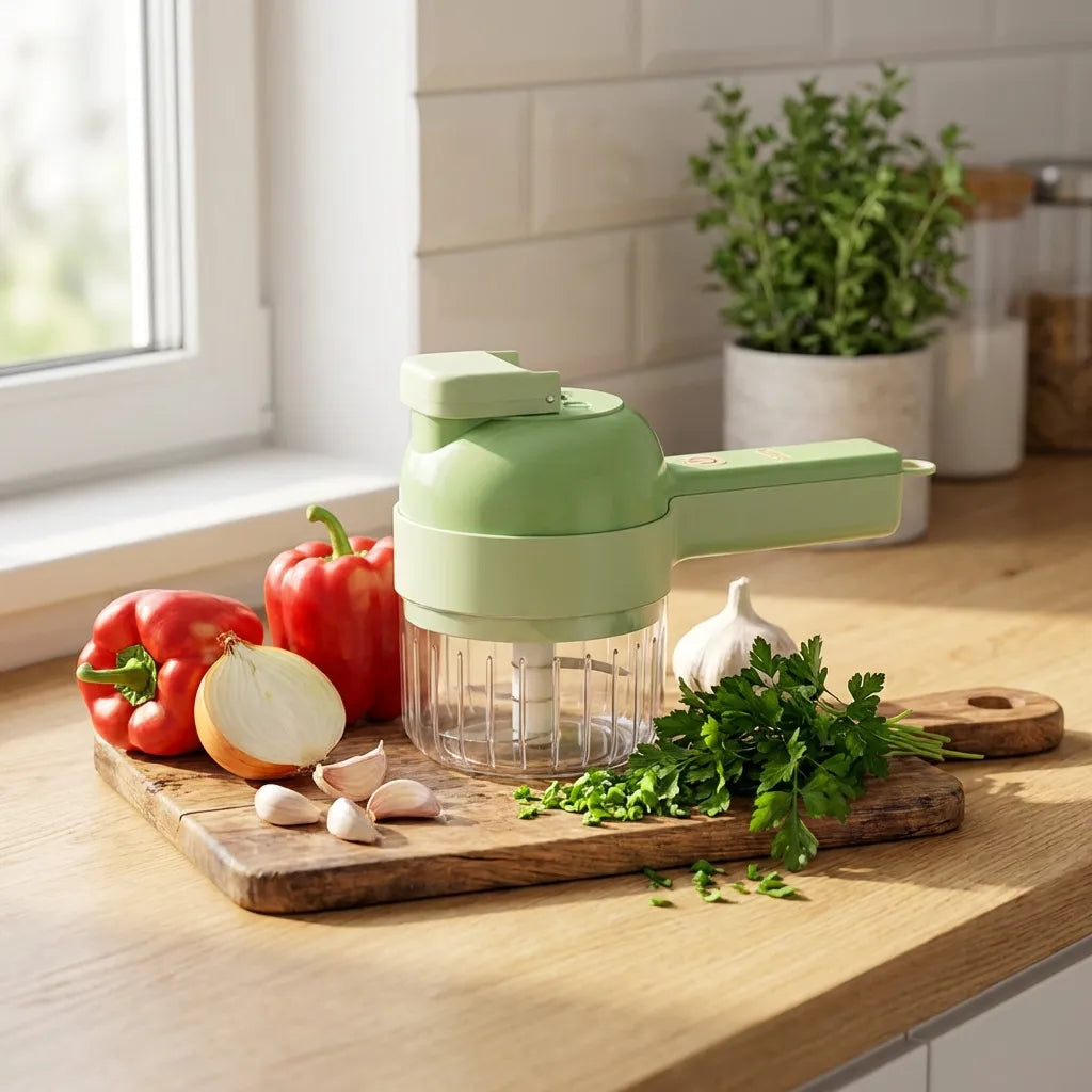 4 in 1 Portable Electric Vegetable Cutter Set