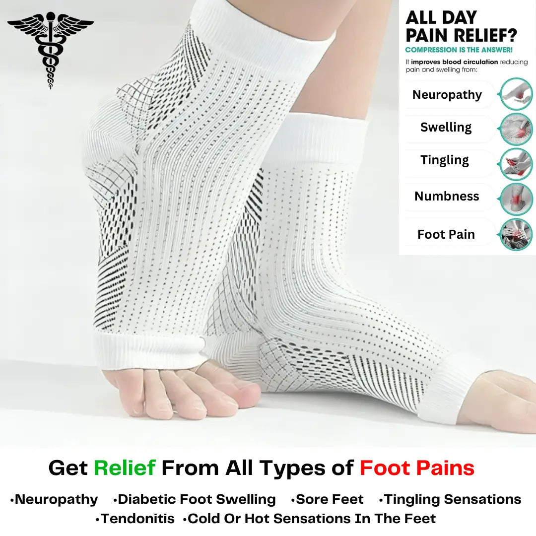 Neuropathy Socks for Women and Men for Relief Swollen Feet and Ankles (Pack of 2)