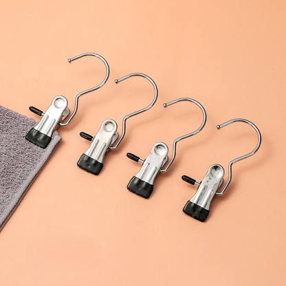 Multi-Purpose Stainless Steel Hanging Clips with Hooks