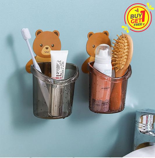 Self Adhesive Teddy Toothbrush Holder