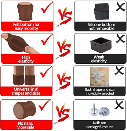 Leg Caps for Furniture- Easy movement & No more floor scratches.f