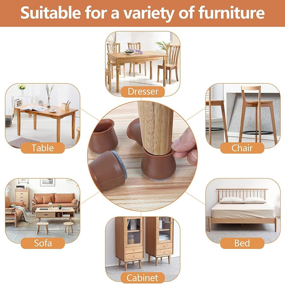 Leg Caps for Furniture- Easy movement & No more floor scratches.f