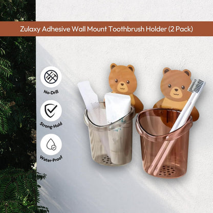 Self Adhesive Teddy Toothbrush Holder